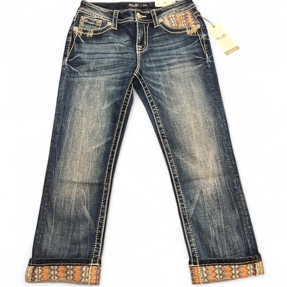 Miss Me Slim Fit Mid-Rise Capri Jeans - Size 26